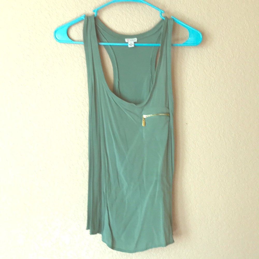 Cute green tank with gold zipper